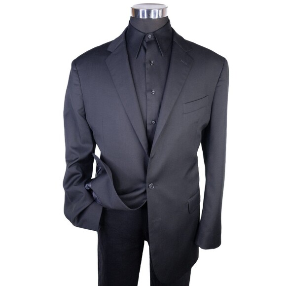 Joseph Abboud Solid Sz 46L REDA Wool Suit Coat Jacket Blazer Two Button EUC - Picture 2 of 14